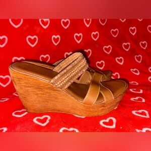 Italian Shoemakers Tan Wedge Sandals